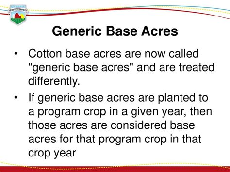 what are generic base acres